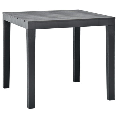Hagebord antrasitt 78x78x72 cm plast