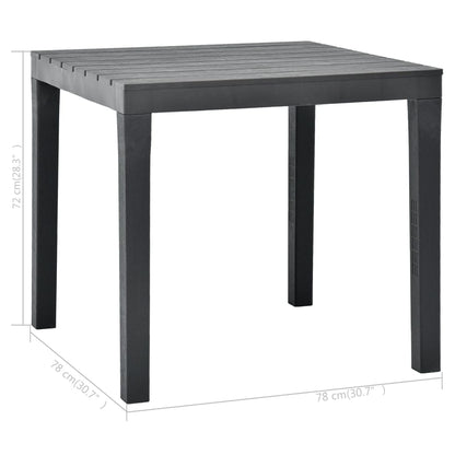 Hagebord antrasitt 78x78x72 cm plast