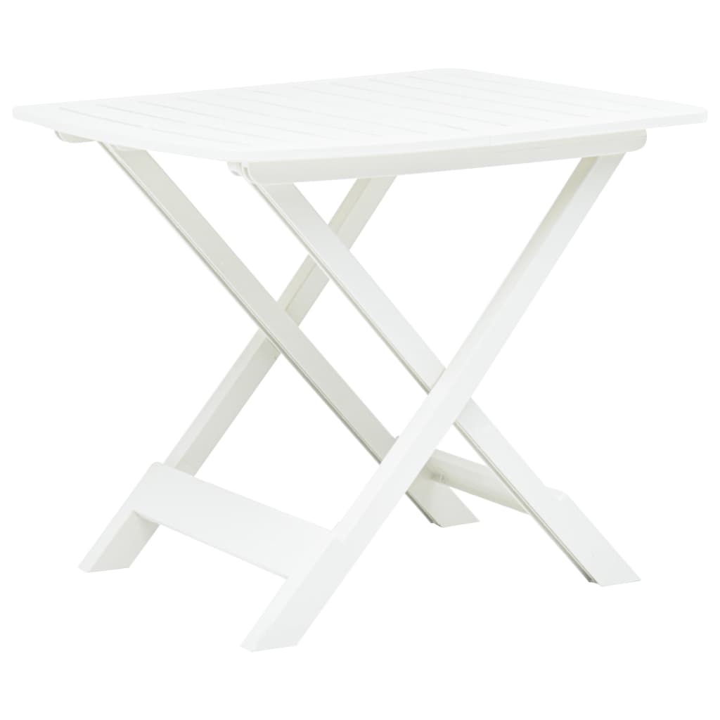 Sammenleggbart hagebord hvit 79x72x70 cm plast