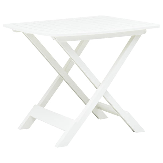 Sammenleggbart hagebord hvit 79x72x70 cm plast