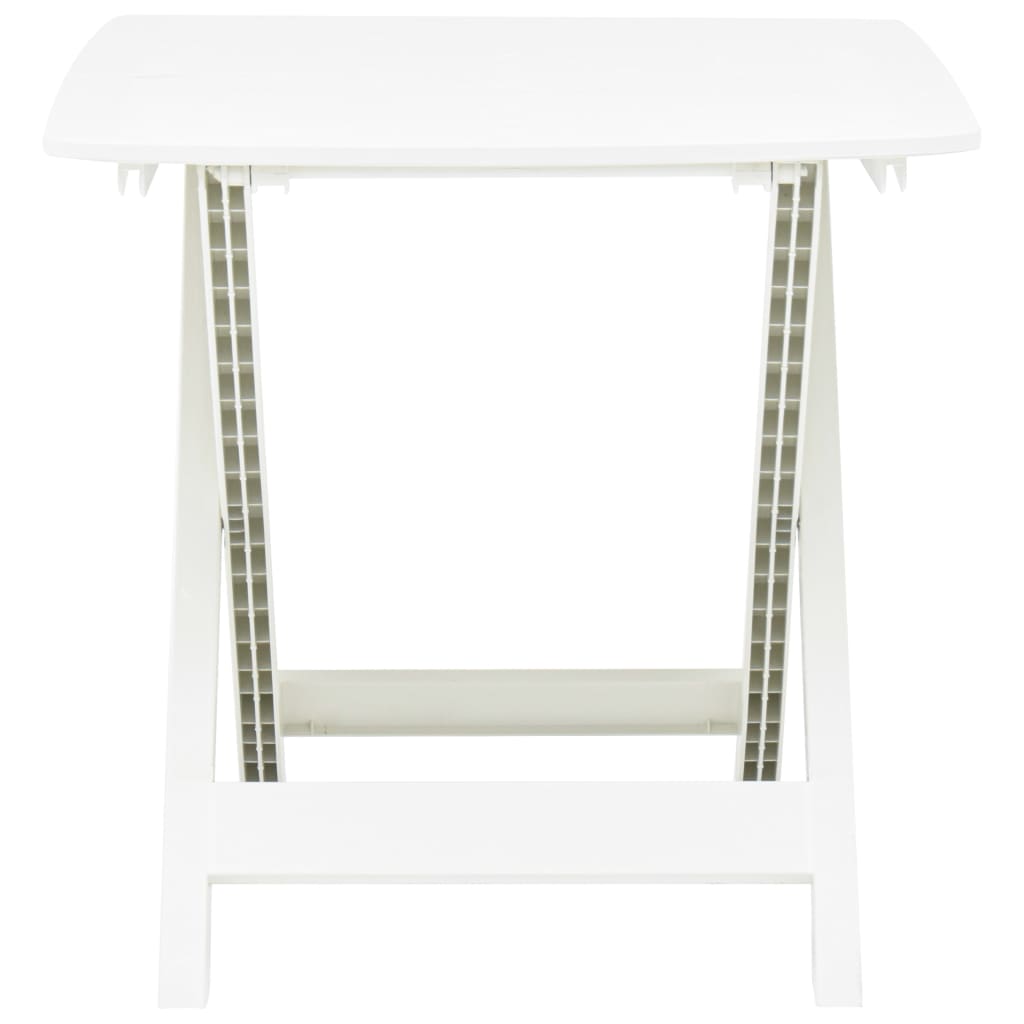 Sammenleggbart hagebord hvit 79x72x70 cm plast