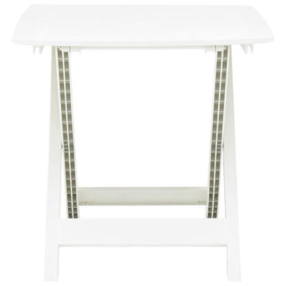 Sammenleggbart hagebord hvit 79x72x70 cm plast
