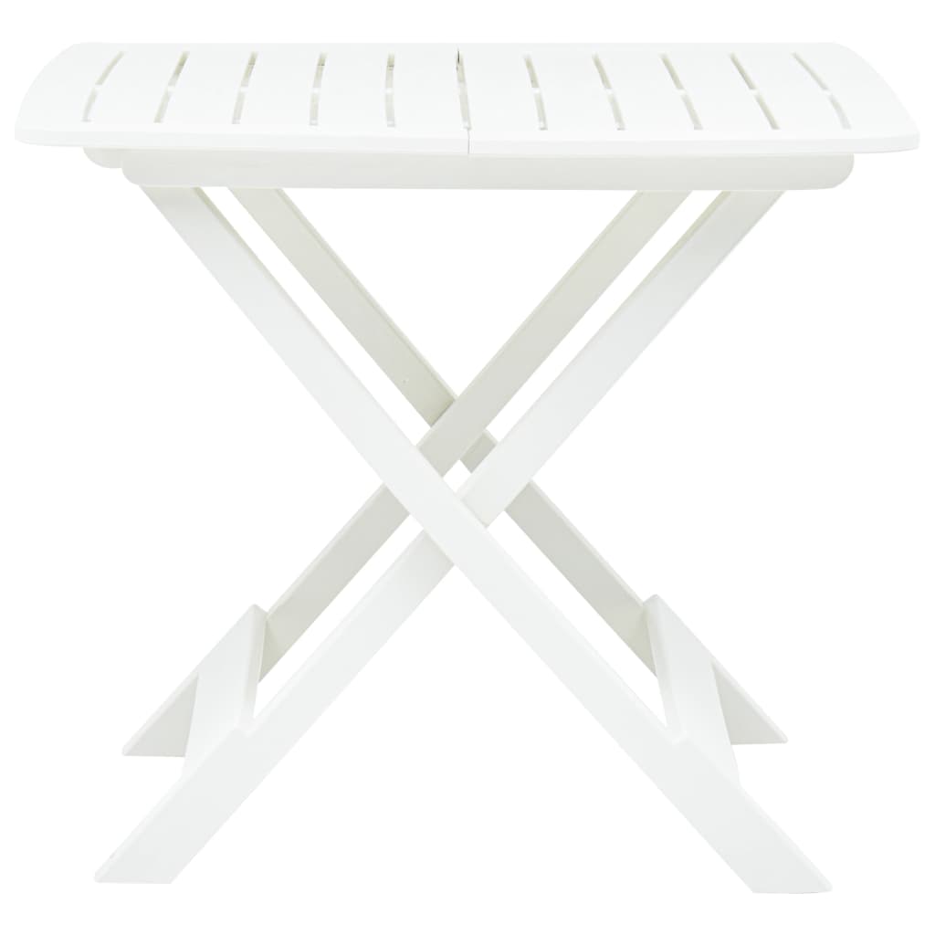 Sammenleggbart hagebord hvit 79x72x70 cm plast