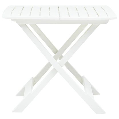 Sammenleggbart hagebord hvit 79x72x70 cm plast