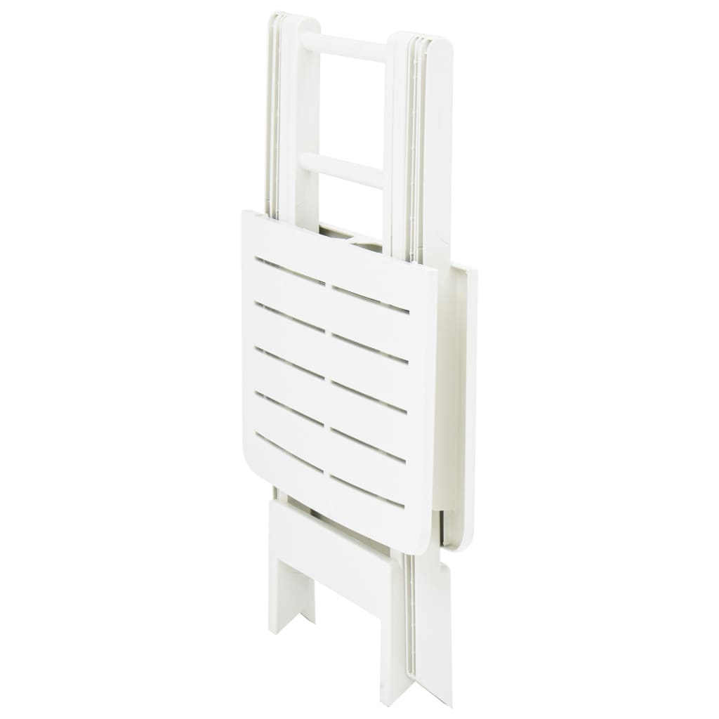 Sammenleggbart hagebord hvit 79x72x70 cm plast