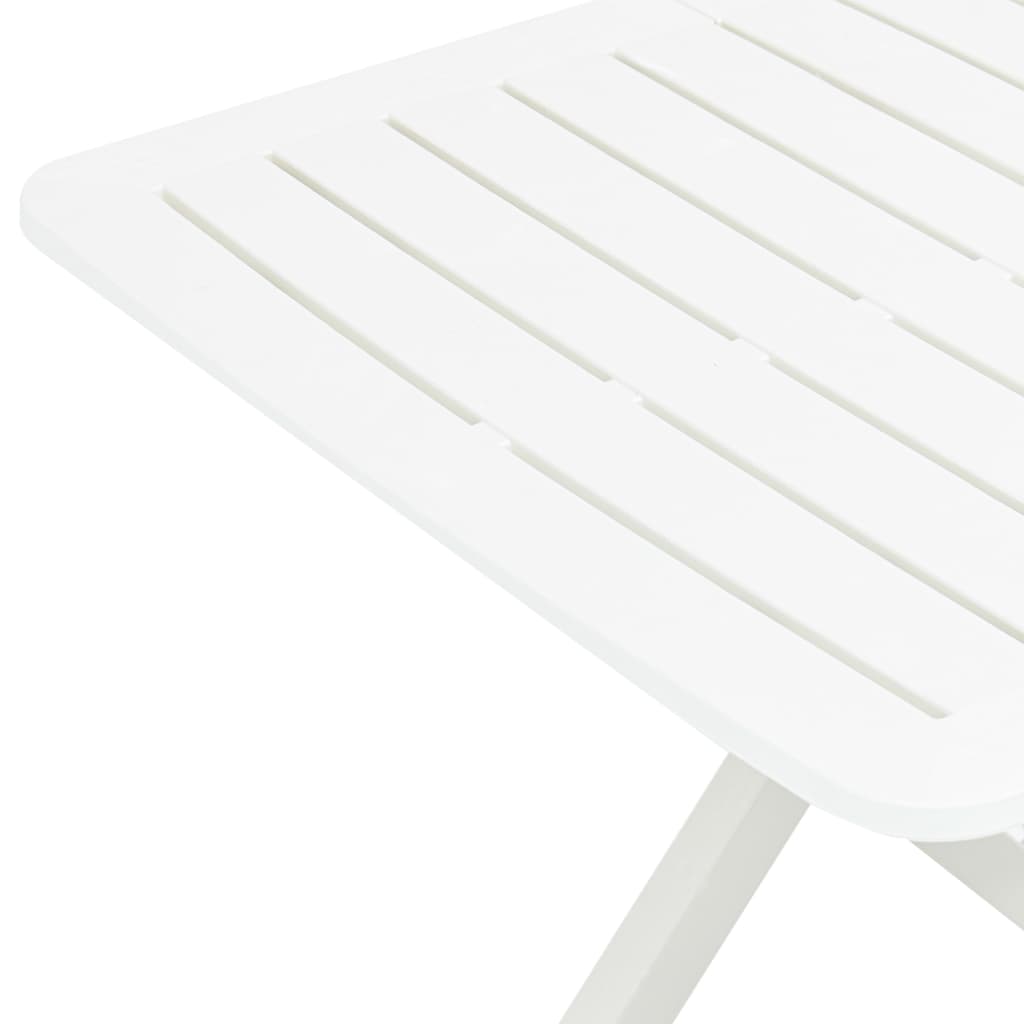 Sammenleggbart hagebord hvit 79x72x70 cm plast