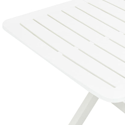 Sammenleggbart hagebord hvit 79x72x70 cm plast