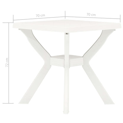 Bistrobord hvit 70x70x72 cm plast