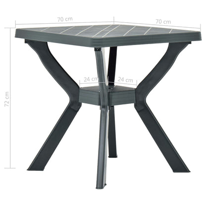 Bistrobord grønn 70x70x72 cm plast