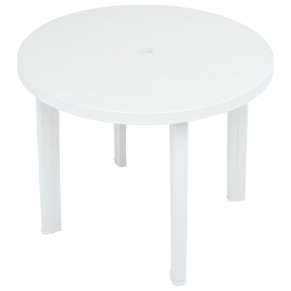 Hagebord hvit 89 cm plast