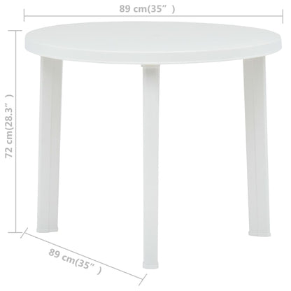 Hagebord hvit 89 cm plast