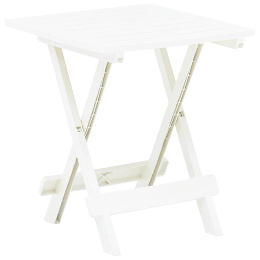 Sammenleggbart hagebord hvit 45x43x50 cm plast
