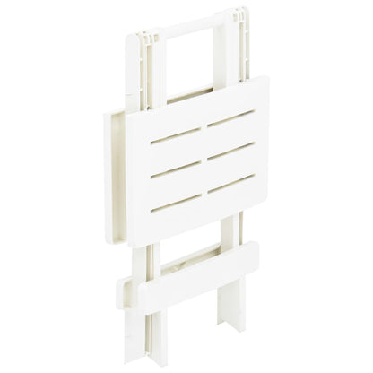 Sammenleggbart hagebord hvit 45x43x50 cm plast