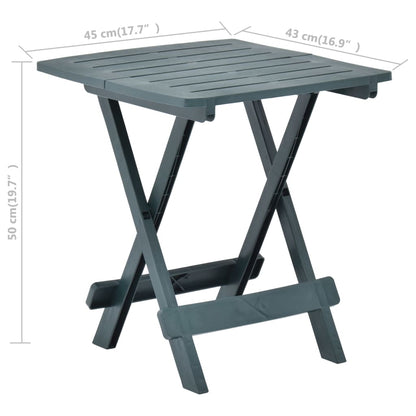 Sammenleggbart hagebord grønn 45x43x50 cm plast