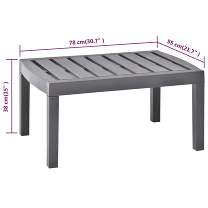Hagebord mocca 78x55x38 cm plast