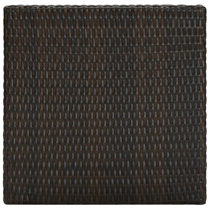Utendørs barbord brun 60,5x60,5x110,5 cm polyrotting