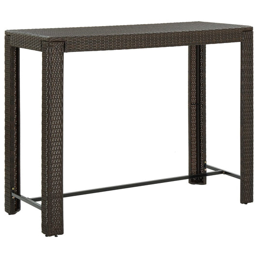 Utendørs barbord brun 140,5x60,5x110,5 cm polyrotting