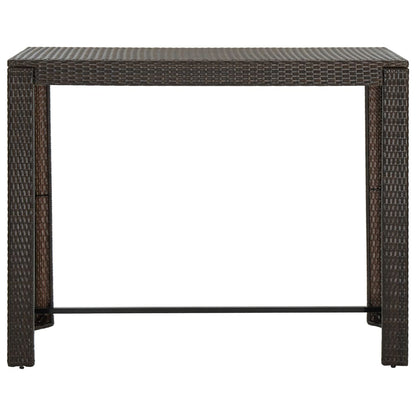 Utendørs barbord brun 140,5x60,5x110,5 cm polyrotting