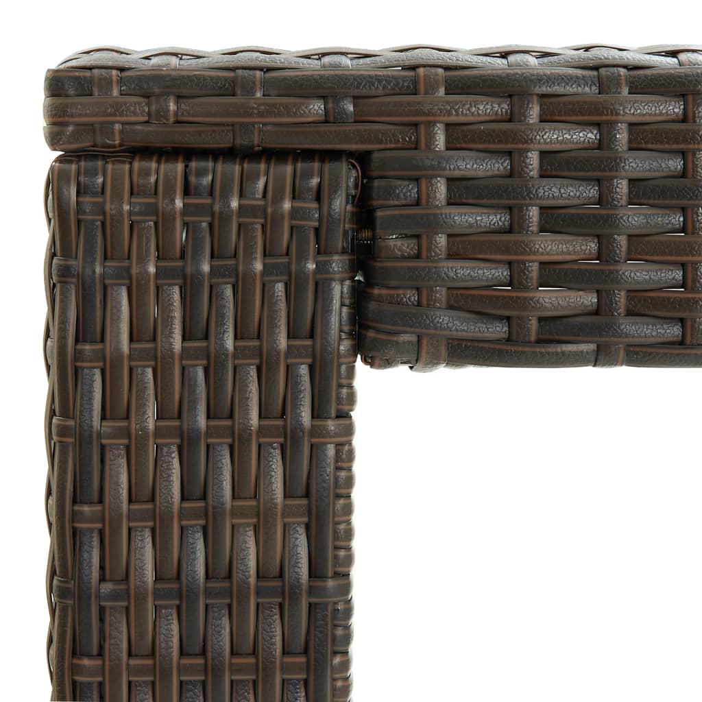 Utendørs barbord brun 140,5x60,5x110,5 cm polyrotting