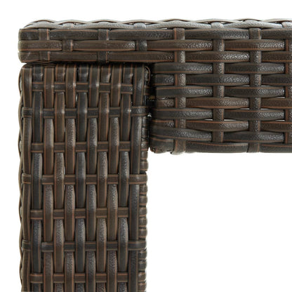 Utendørs barbord brun 140,5x60,5x110,5 cm polyrotting