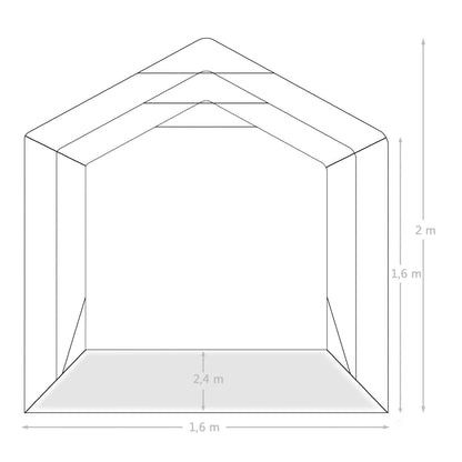 Garasjetelt PVC 1,6x2,4 m grønn