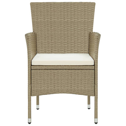 Utendørs spisestoler 2 stk polyrotting beige