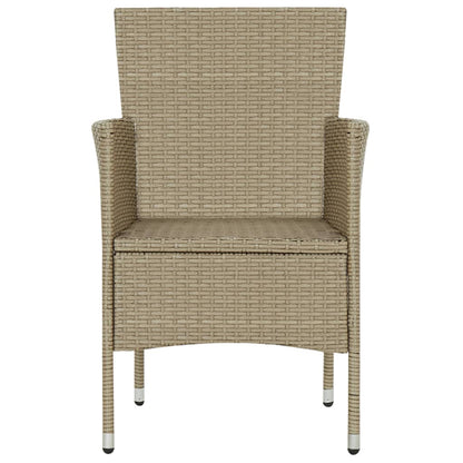 Utendørs spisestoler 2 stk polyrotting beige