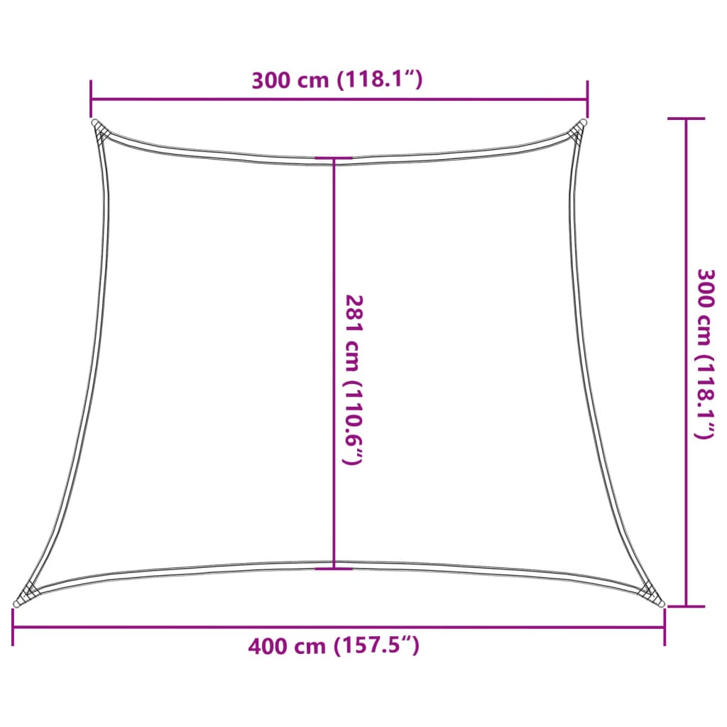 Solseil 160 g/m² hvit 3/4x3 m HDPE