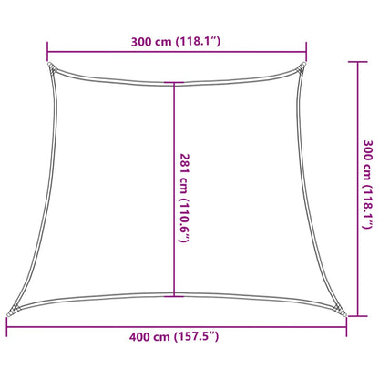 Solseil 160 g/m² hvit 3/4x3 m HDPE