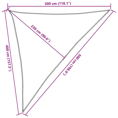 Solseil 160 g/m² trekantet oransje 3x4x5 m HDPE