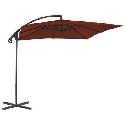 Hengende hageparasoll med stålstang 250x250 cm terrakotta