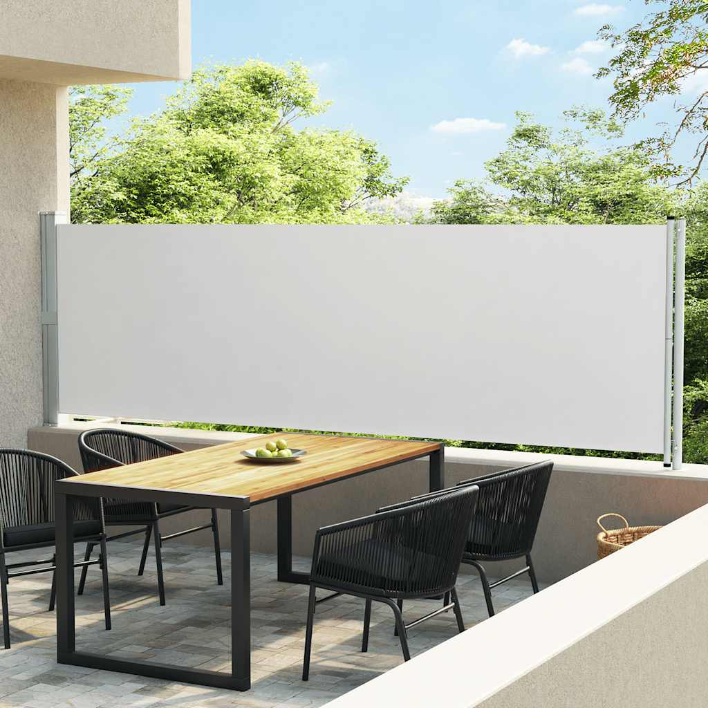 Uttrekkbar sidemarkise 140x600 cm kremhvit