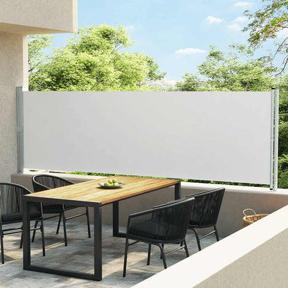 Uttrekkbar sidemarkise 140x600 cm kremhvit