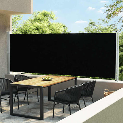 Uttrekkbar sidemarkise 600x160 cm svart