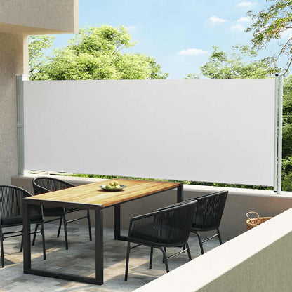 Uttrekkbar sidemarkise 600x160 cm kremhvit