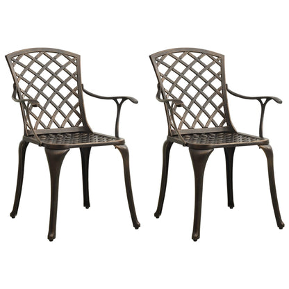 Hagestoler 2 stk støpt aluminium bronse