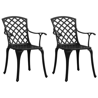 Hagestoler 2 stk støpt aluminium svart