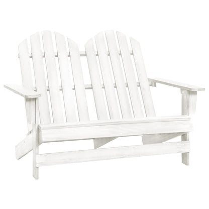 Adirondack hagestol 2-seters heltre gran hvit