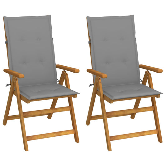 Hagestoler 2 stk med puter heltre akasie