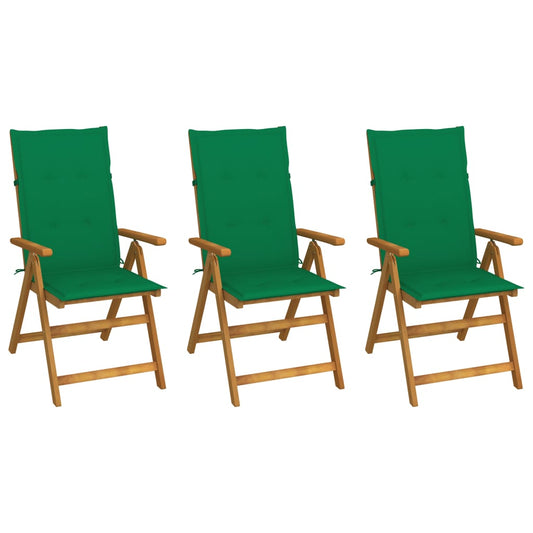 Klappstoler 3 stk med puter heltre akasie