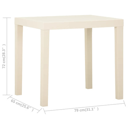Hagebord hvit 79x65x72 cm plast
