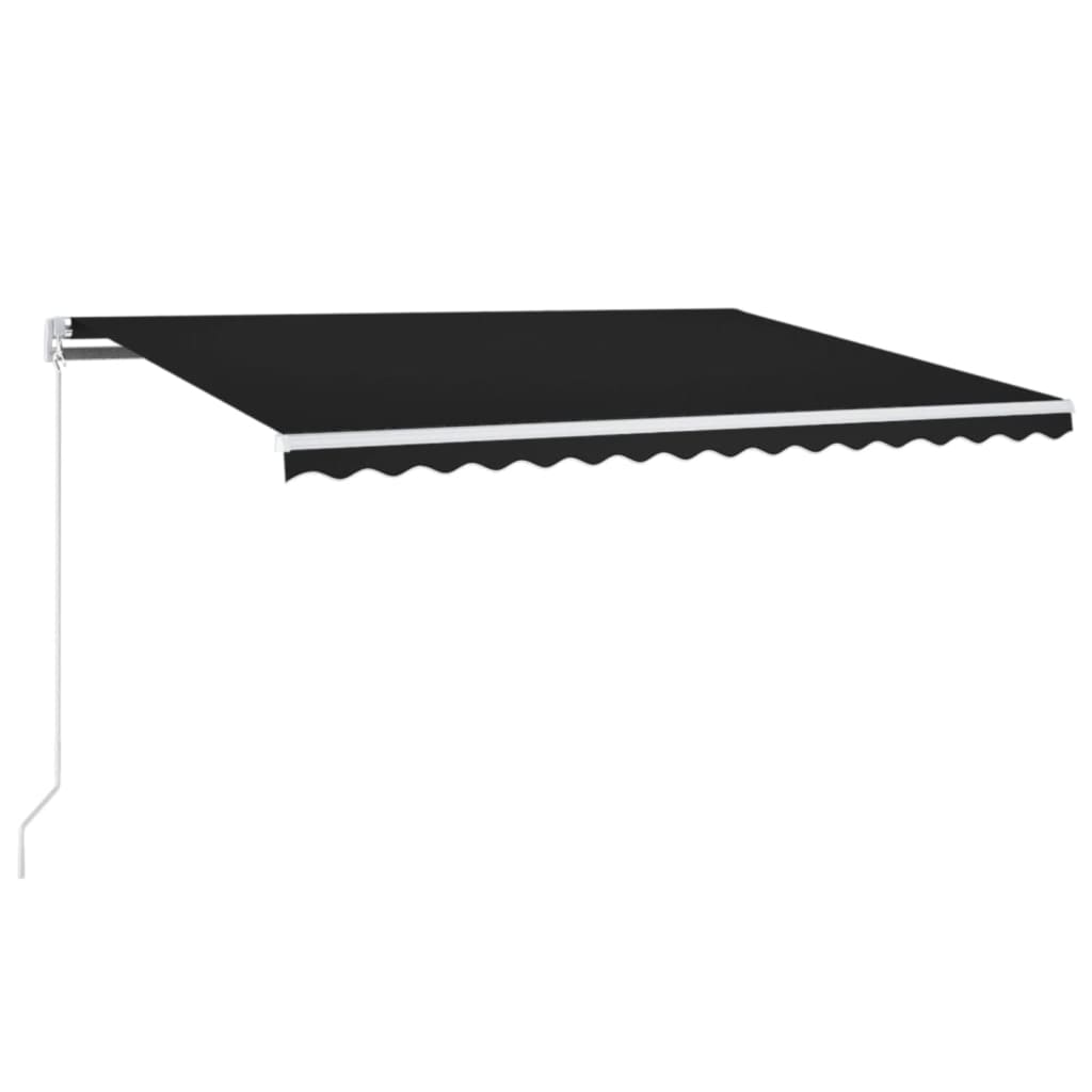 Manuell uttrekkbar markise med LED 450x300 cm antrasitt