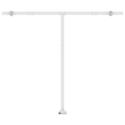 Manuell uttrekkbar markise med LED 300x250 cm oransje og brun