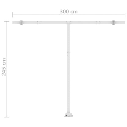 Manuell uttrekkbar markise med LED 300x250 cm oransje og brun