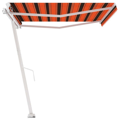 Frittstående manuell uttrekkbar markise 450x300 cm oransje/brun