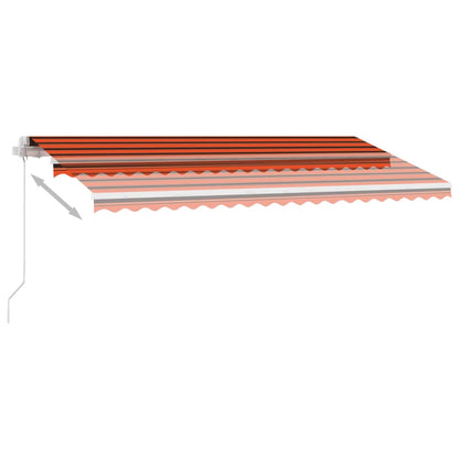 Frittstående manuell uttrekkbar markise 450x300 cm oransje/brun