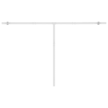 Frittstående manuell uttrekkbar markise 400x350 cm gul/hvit