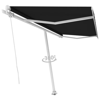 Frittstående manuell uttrekkbar markise 400x350 cm antrasitt