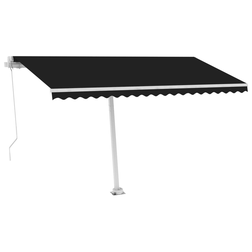 Frittstående manuell uttrekkbar markise 400x350 cm antrasitt