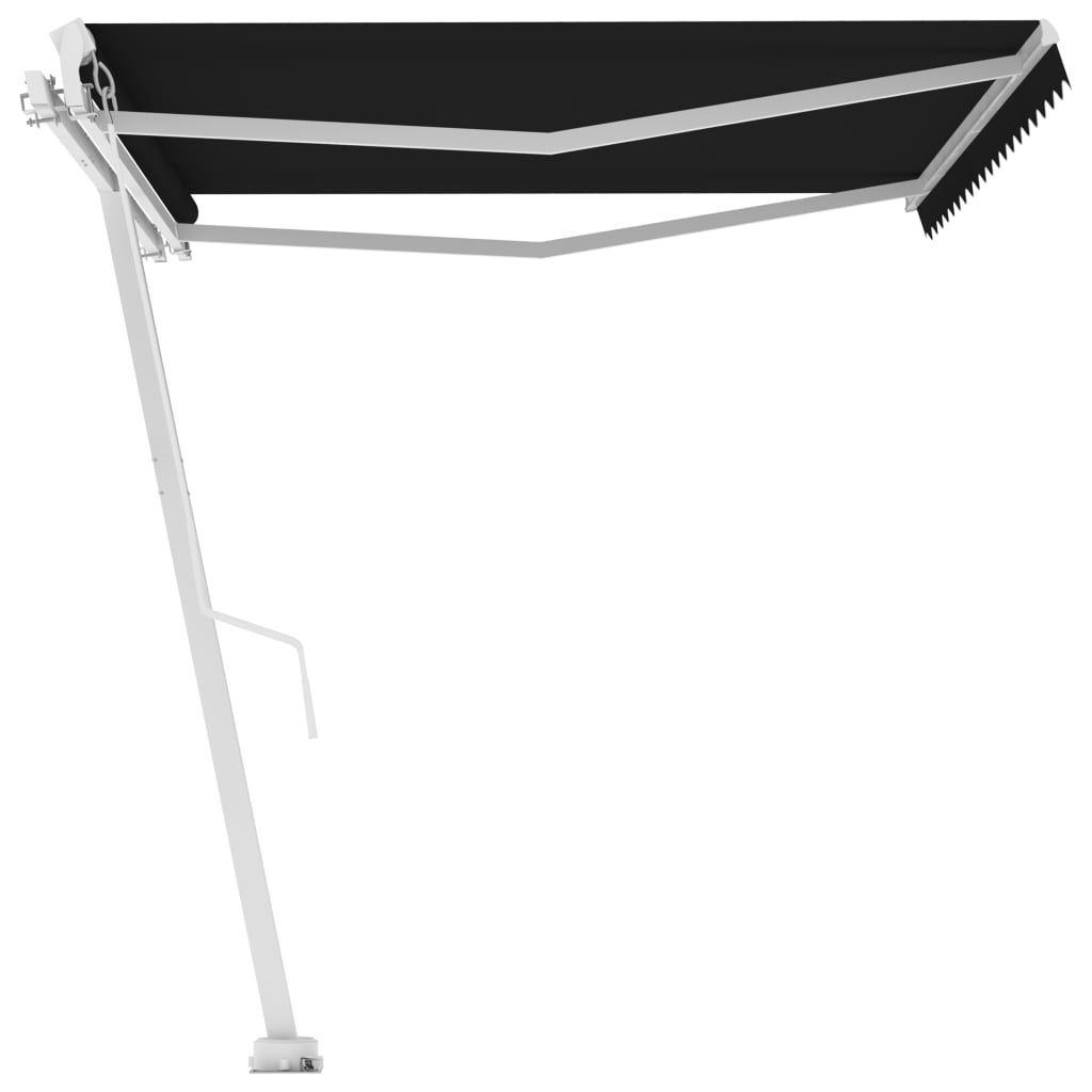 Frittstående manuell uttrekkbar markise 400x350 cm antrasitt